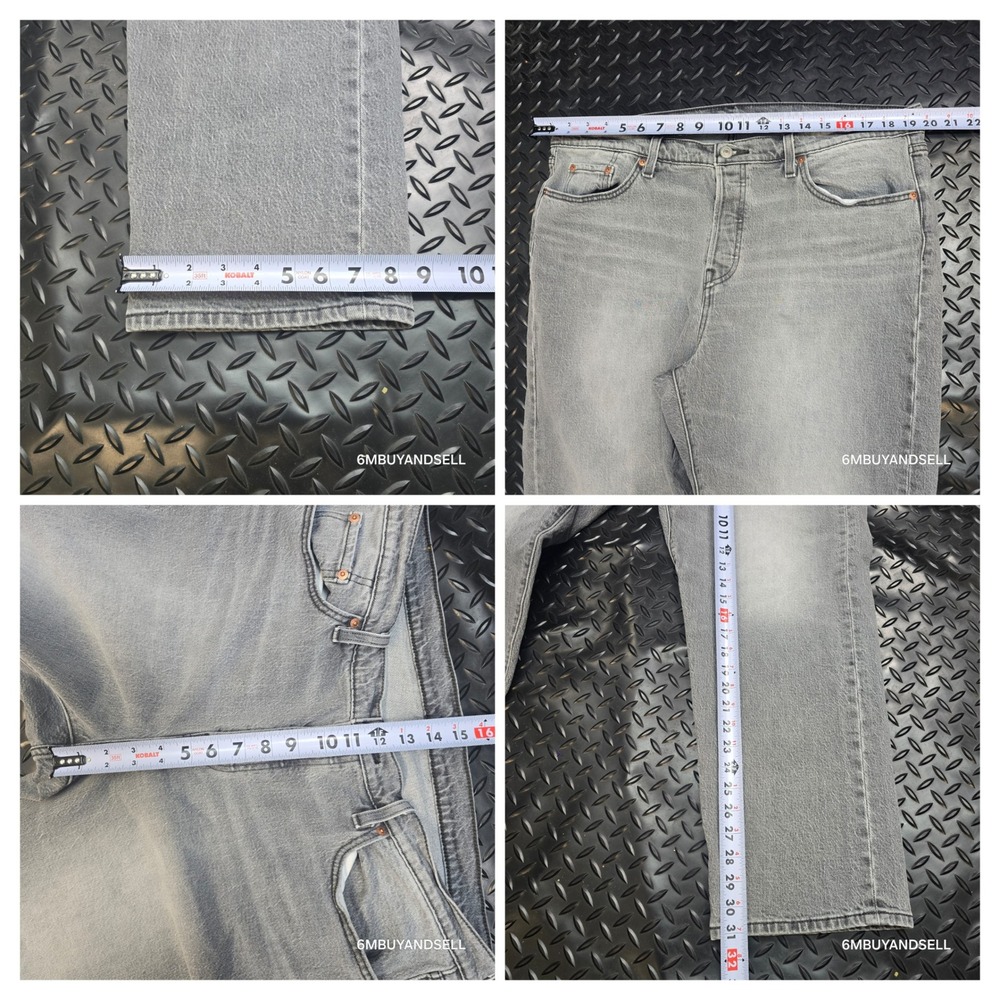 Levis 501 Original Fit Grey Straight Leg Jeans Womens 16W M Button Fly A3548 - Picture 6 of 16